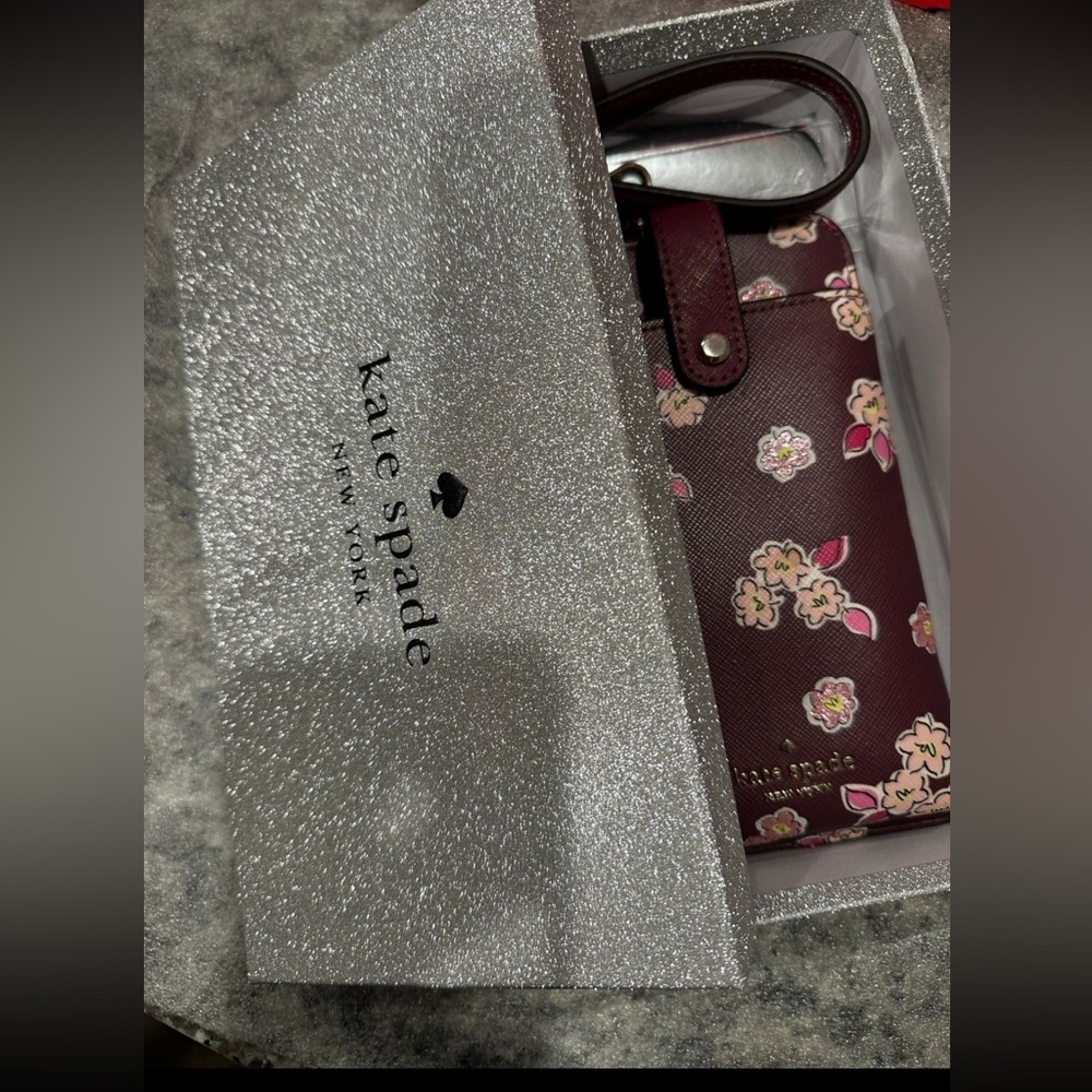 Kate Spade Burgundy Floral Wallet